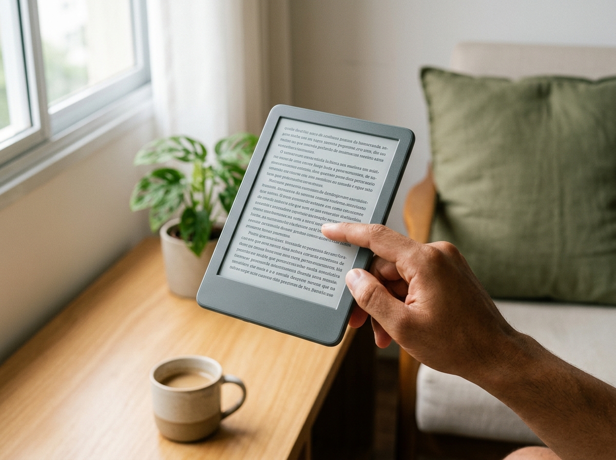 Kindle tela tinta eletronica detalhe